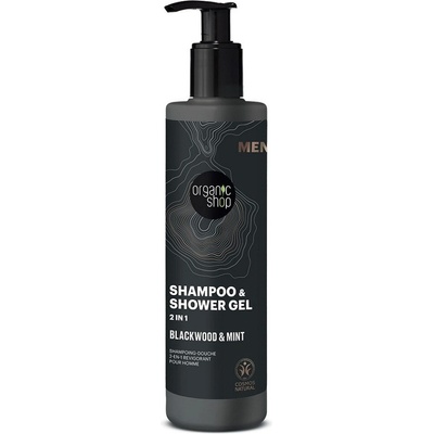 Organic shop sprchový gel a šampon 2 v 1 Blackwood a máta 280 ml