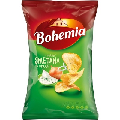 Bohemia bramborové lupínky Smetana a cibule 130 g