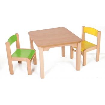 Hajdalánek Dětský stolek Maty + židličky Luca zelená / žlutá