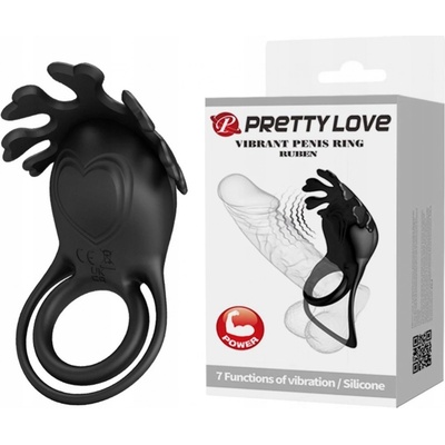 Pretty Love Ruben Black, vibračný erekčný krúžok