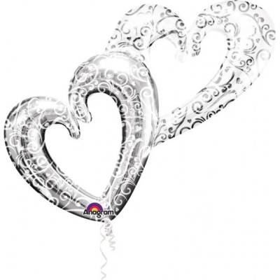 Amscan Fóliový multibalón Interlocking Hearts 134x91cm