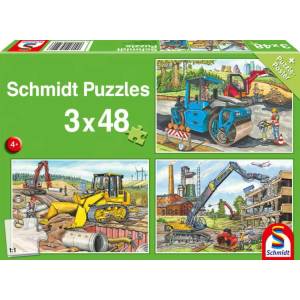 Schmidt Spiele - Puzzle 3x48 At the Building Site - 40 - 99 piese