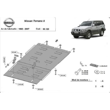 Scut Motor - Румъния Метална кора под скоростна кутия за nissan terrano ii (r20) от 1992 до 2007 (378301)