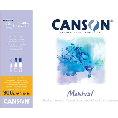 Canson Akvarelový papír Montval blok 36 x 48 cm 300 g 12 listů