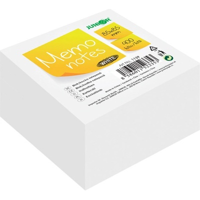 Бели листчета Junior залепени 85x85 500 л (1902010-10-1271-PB018B)