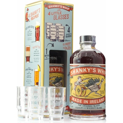 Shanky's Whip 33% 0,7 l (dárkové balení 4 sklenice)