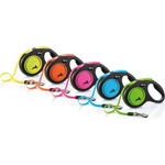 flexi Classic Neon М Ролетен повод за куче 5м лента до 25кг - светлоотразителен