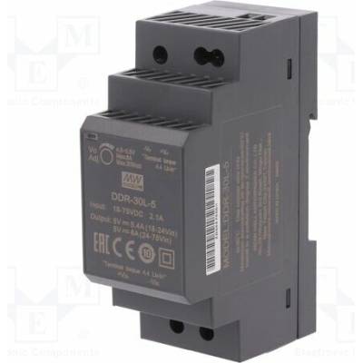 MEAN WELL DDR-30L-5 Měnič: DC/DC; 30W; Uvst: 18÷75VDC; Uvýst: 5VDC; Ivýst: 6A; DDR; OUT: 1