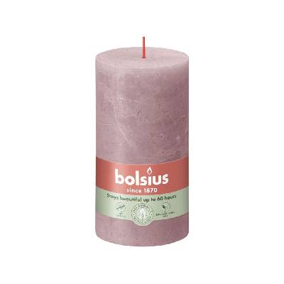 Bolsius Polska Sprzedaż sp. z o. o. Валяк Bolsius Rustic Shine Roller 68×130 mm - пепел от рози (розов)