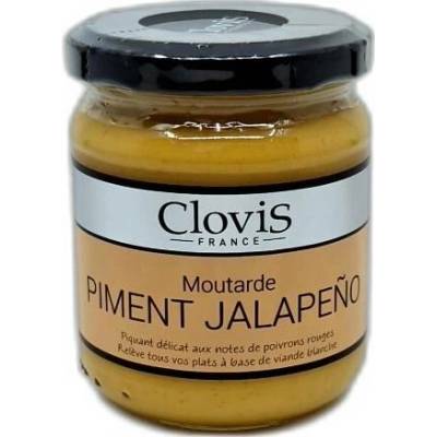 Clovis Pikantní Hořčice s papričkou Jalapeno bez cukru Francie 200 g