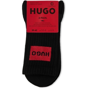 Hugo Чорапи Hugo 2 Pack of Red Logo Socks - Black