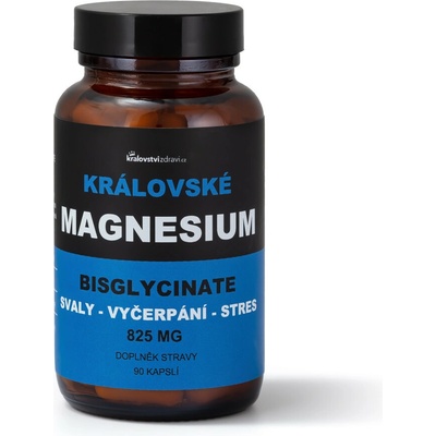 Kráľovské Magnesium Bisglycinate 825 mg + Vitamín B6 – horčík na stres, únavu a svaly, 270 kapsúl
