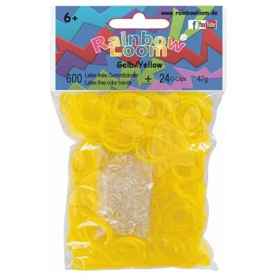 Loom bands Udělej si náramek Rainbow Loom originální gumičky 600 kusů žluté