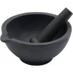 KINGHOFF Хаванче и пестик Kinghoff KH 1197, 13x6.5 см, Изцяло чугунен, Черен (9999KH1197)