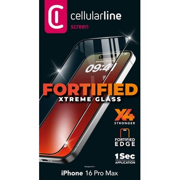 Cellularline Усилен закален протектор Fortified Xtreme за iPhone 16 Pro Max 13801