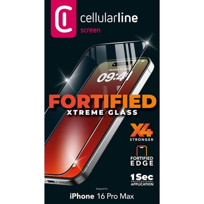 Cellularline Усилен закален протектор Fortified Xtreme за iPhone 16 Pro Max 13801