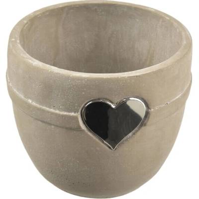 Indecor Betónový kvetináč v tvare srdca, sivý 15 × 15 × 13 cm