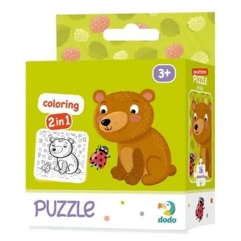 Image 1 of dodo - Детски пъзел 2 в 1 - Мече - 16 части (300120)