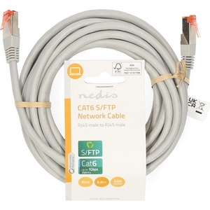 Nedis CCGL85220GY50 UTP / FTP Cat6 пач кабел, RJ45 с позлатени конектори, 10/100/1000 Mbit/s, дължина 5 m (CCGL85220GY50)