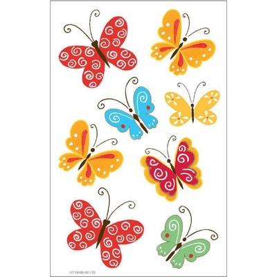 SusyCard Etikety motýlci 3 archy