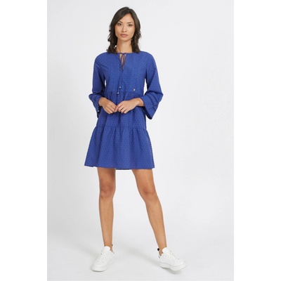 La Martina Woman Dress Cotton Muslin modrá
