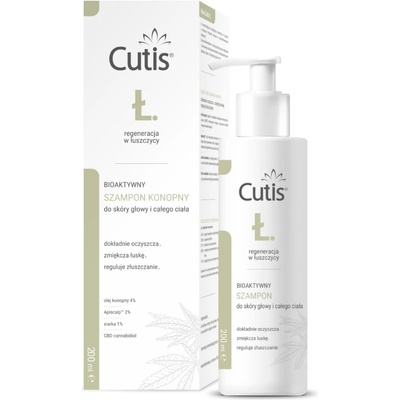 Cutis Ł Bioaktivní konopný šampon +CBD pro regeneraci pokožky hlavy 200 ml