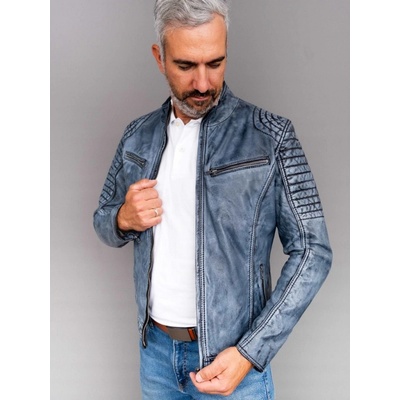 Max Original Leather pánska kožená bunda 8066 jeans Jeans