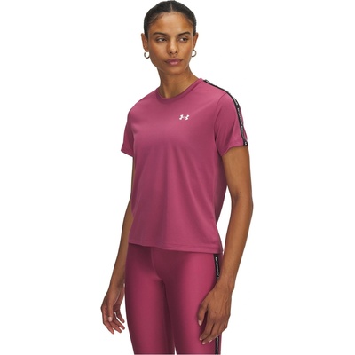 Under Armour Women's Tech Taping Short-Sleeve Performance Gym Top - Fuschia Dusk