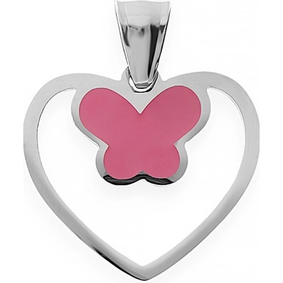 MPM Dámský přívěsek z chirurgické oceli nerezový přívěsek Love Butterfly stříbrnorůžové barvy SPD.6677