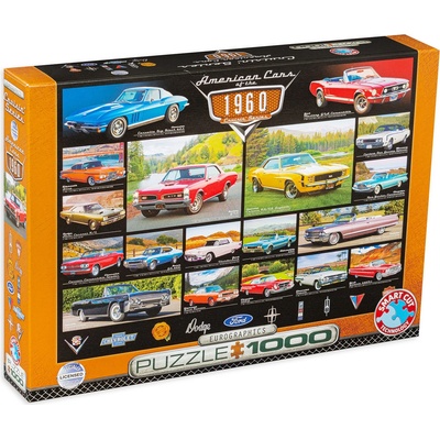 EUROGRAPHICS Пъзел Eurographics от 1000 части - Класически автомобили от 1960 г (EG60000677)