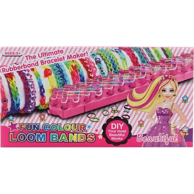 UDĚLEJ SI NÁRAMEK Gumičky LOOM BANDS 200 ks a doplňky Set KYTIČKY 5ti barevné