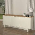 TopMebel Конзола Bohema TopMebel от меламин в цвят слонова кост - сепет дъб 180x47x76.6cm