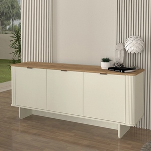 TopMebel Конзола Bohema TopMebel от меламин в цвят слонова кост - сепет дъб 180x47x76.6cm