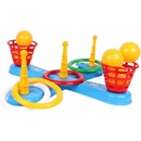 Teddies Házecí hra plast kříž s kruhy + košíčky s míčky