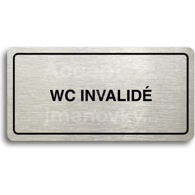 ACCEPT Piktogram WC INVALIDÉ - stříbrná tabulka - černý tisk