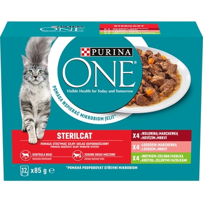 Purina One Sterilcat kuře krůta hovězí losos 40 x 85 g – Sleviste.cz