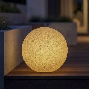Kanlux 45936 - Външна лампа STONO 1xE27/20W/230V Ø 40 см IP65 бежова (KX2707)