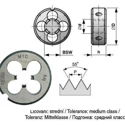 BUČOVICE TOOLS Očko závitořezné 3212 G3/8 NO" 212 380