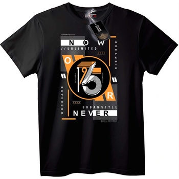 NOONEBRAND Тениска Градски Стил Сега Никога 125 - 7XL, Black