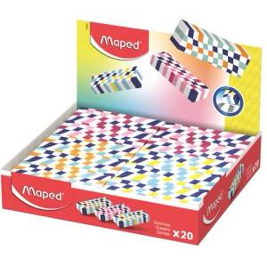 Maped Дисплей за ластик, шашка, MAPED Checkerboards", смесени шарки 123501 (123501)