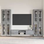 vidaXL Комплект ТВ шкаф FLORIN 3 бр. Сив Сонома Инженерна дървесина (3397990)