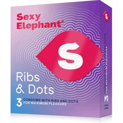 Sexy Elephant vroubkované Ribs & Dots 12 ks