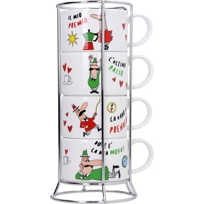 Bialetti Šálka Italia porcelán 4 x 200 ml