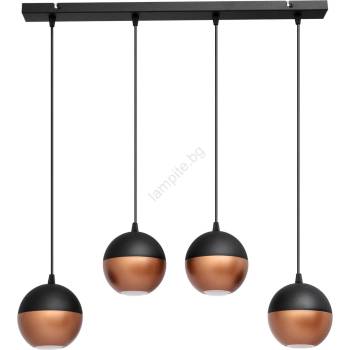 Image 1 of Helam LED Пендел MIDWAY 4xGU10/4, 8W/230V черен/меден (HE1586)