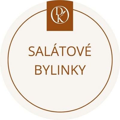 Davídkovo koření Etiketa Salátové bylinky béžová průměr 4,5 cm 1 ks