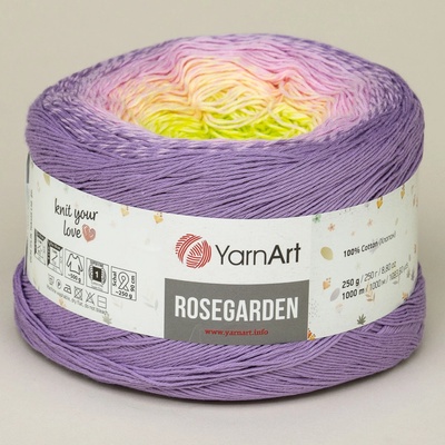 Pletací příze YarnArt ROSEGARDEN 312 fialovo-růžovo-zelená, melírovaná (duhová), efektní, 250g/1000m