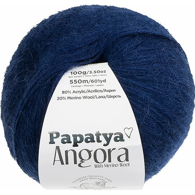 BELLATEX Priadza Angora Merino Papatya 100 g - 5280 tmavo modrá