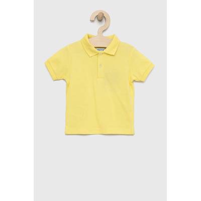 MAYORAL Бебешка памучна тениска с яка Mayoral в жълто с изчистен дизайн (102.3K.BABY)