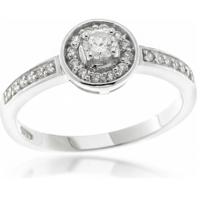 Presinsky Strieborný prsteň osadený žiarivými zirkónmi RZB47112