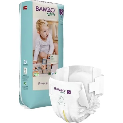Bambo Nature Бебешки Еко пелени Bambo - Nature 5, XL, 12-18кг. , 44 броя (1000019265)